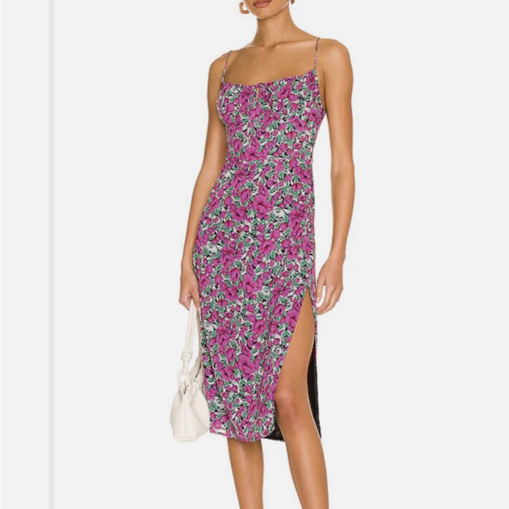 REVOLVE Floral Pink Spaghetti Strap Dress